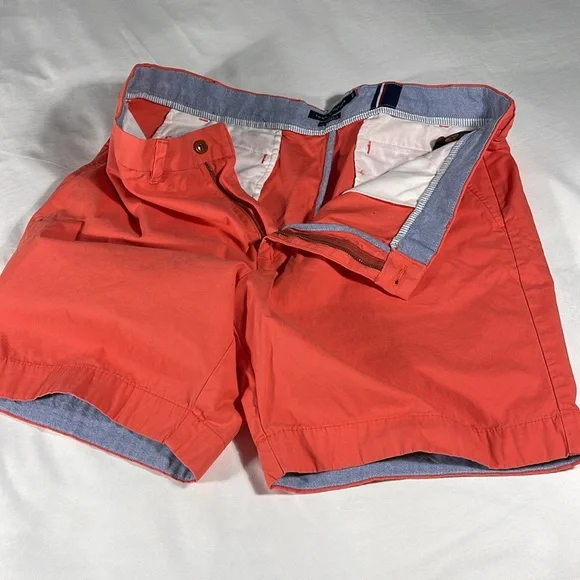 Tommy Hilfiger mens salmon pink basic flat front 8" chino shorts - size 42 - Picture 8 of 11